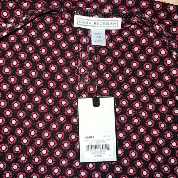 Dana Bachman, Geometric Dot Print Tunic, Asymmetrical Hemline, Women’s 2X - Picture 8 of 12